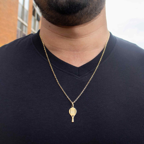 Colar de Aço Beach Tennis Gold  25x11mm 60cm