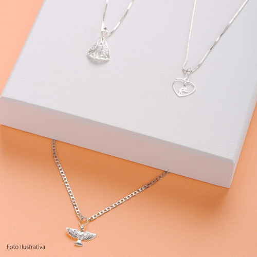 Pingente de Prata Coração Fé 11x11mm