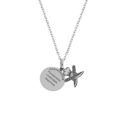 Colar de Aço da Profissão Gastronomia  50cm