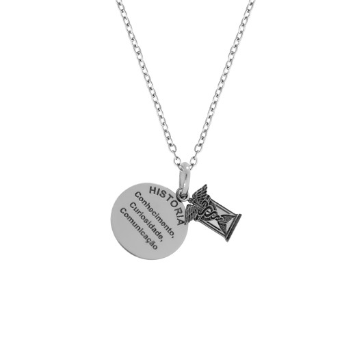 Colar de Aço da Profissão História  50cm