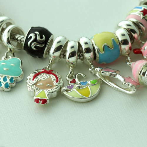 Pingente Prata Link Óculos Estrela POP com Resina Rosa