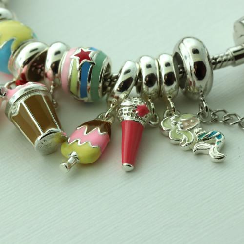 Pingente Prata Link Sereia com Resina