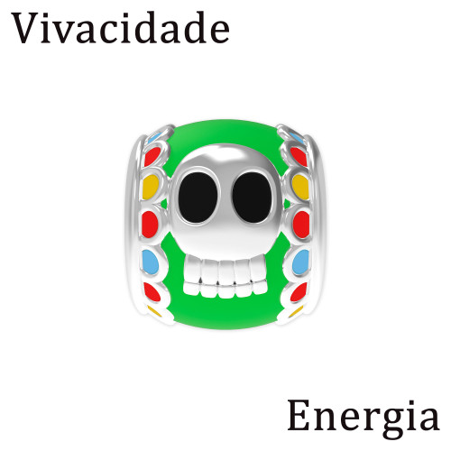 Berloque de Prata La Catrina Micaela Separador com Resina