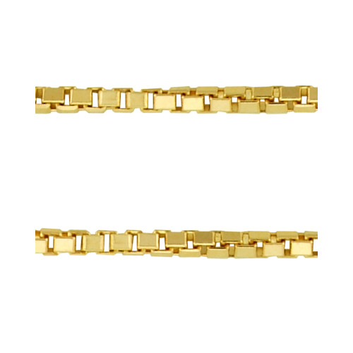 Corrente de Prata Veneziana Fina Revestida com Ouro 18k  0.80mm 50cm