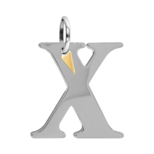 Pingente Aço Letra X com AU