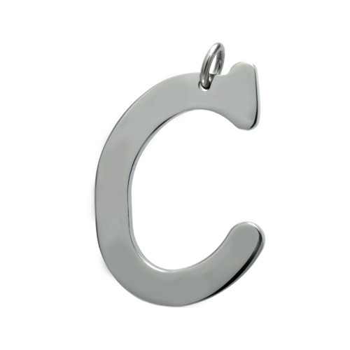 Pingente Aço Letra C