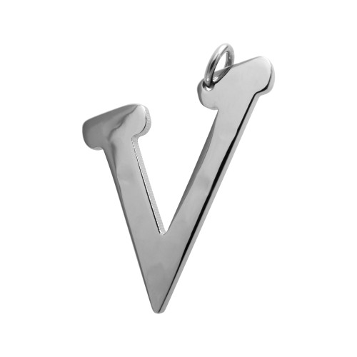 Pingente Aço Letra V