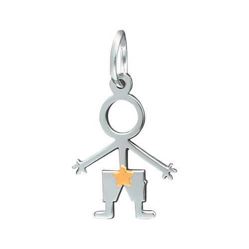Pingente Aço Menino com Estrela 20x13mm