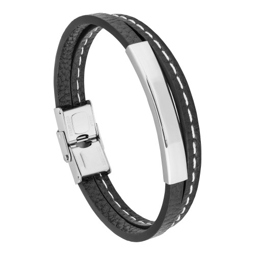 Pulseira SaturnoAço com Corino 6.6mm 21cm-1