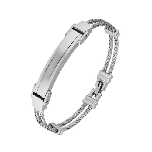 Bracelete de Aço Cabo Náutico 8mm 21cm