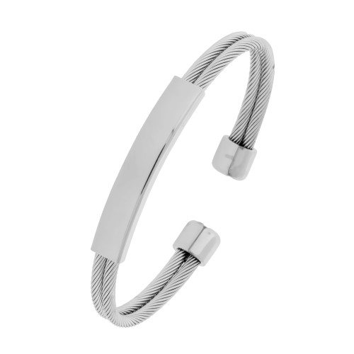 Bracelete de Aço Cabo Náutico 12mm 21cm