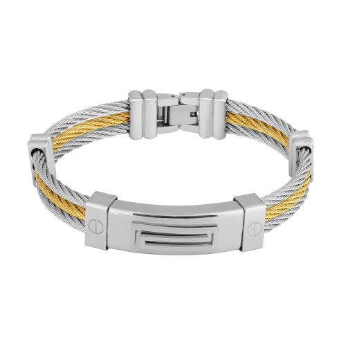 Bracelete de Aço Cabo Náutico Bicolor IPG 21cm