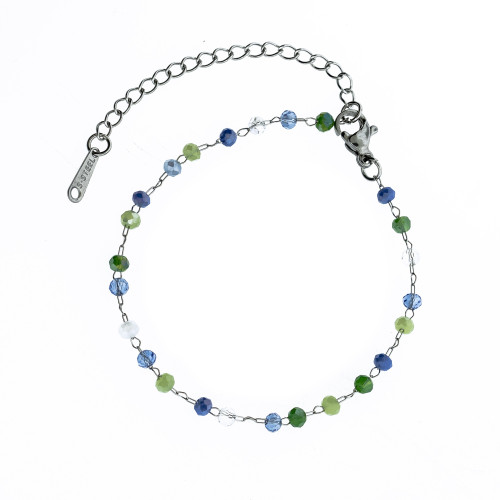 Pulseira de Aço Blue Summer 16cm com extensor 5cm