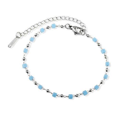 Pulseira de Aço Blue Summer 16cm com extensor 5cm