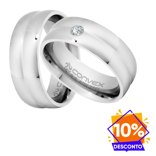 Par de Alianças de Aço Together e Forever