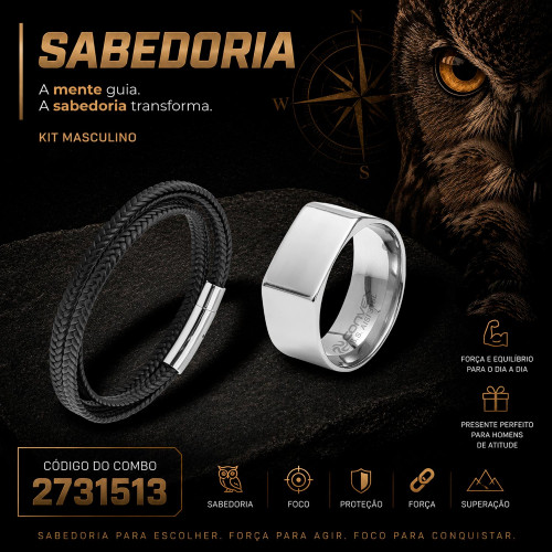 Combo Sabedoria Pulseira + anel urban 