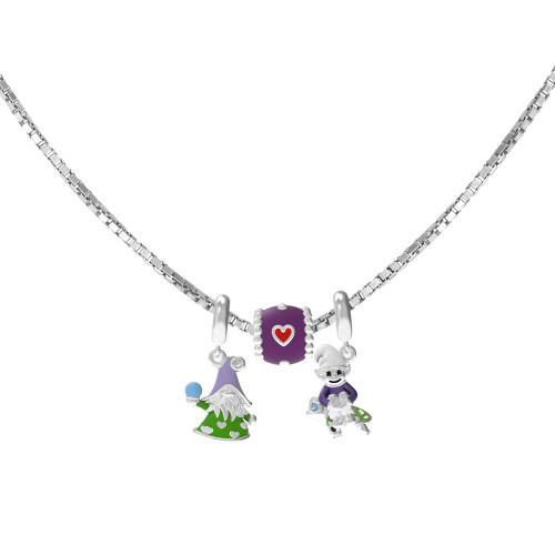 Colar do Signo de Touro Veneziana e Berloques de Prata e Resina.