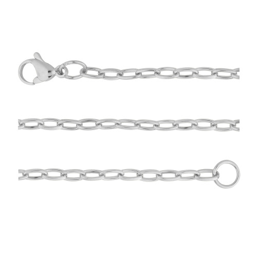 Corrente de Aço Elos Retangulares Slim 1.70mm 50cm