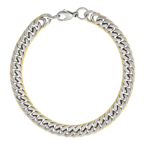 Pulseira de Aço Groumet Duplo IPG Lateral 6.95mm 20cm