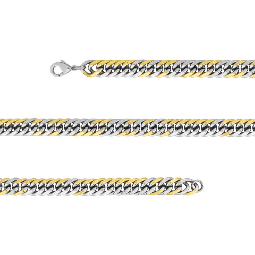 Pulseira de Aço Groumet Duplo IPG 9mm 21cm