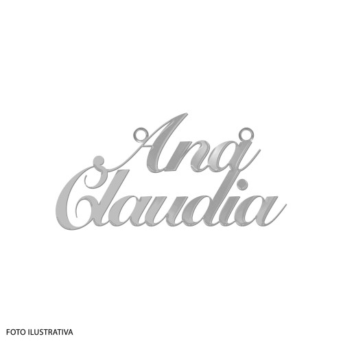 Pingente Aço Manuscrito Nome Composto