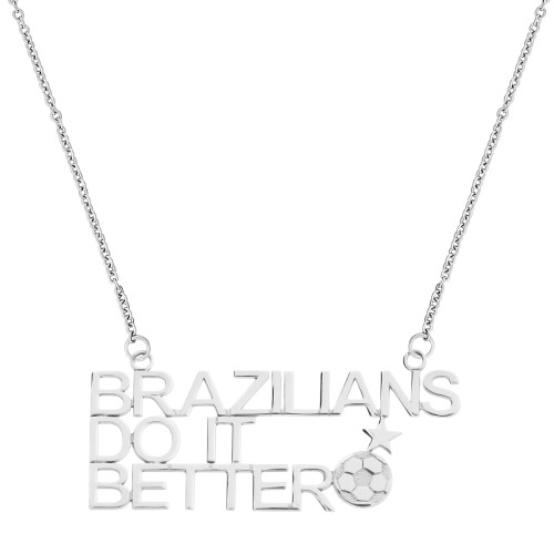 Colar de Aço da Copa Brazilians do it Better 45cm
