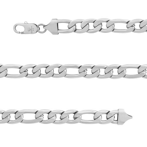 Pulseira Aço Groumet 3x1 Laminada 8.50mm 21cm