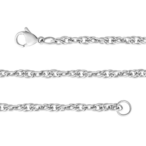 Corrente de Aço Singapura 3mm Elos Oval 45cm