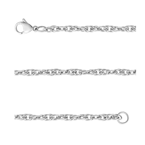 Corrente de Aço Singapura 3mm Elo Oval 60cm