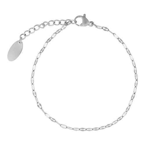 Pulseira de Aço Carambola 2mm 17cm com extensor 3cm
