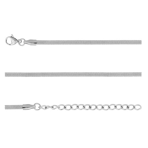 Pulseira de Aço Rabo de Rato Laminada 2.65mm 16cm