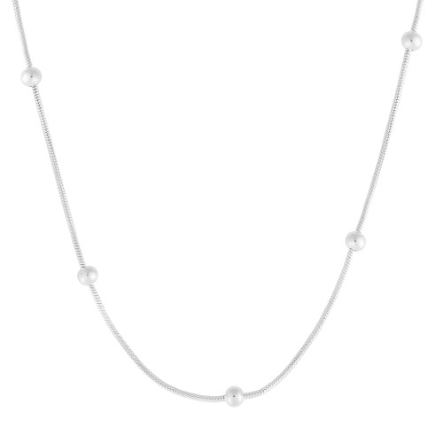 Colar de Aço Rabo de Rato Bolinha 1.10mm 45cm