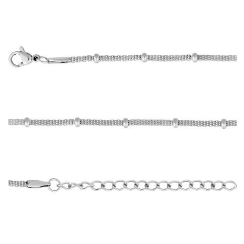 Pulseira de Aço Corea Bolinha 2mm 16cm