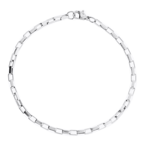 Pulseira de Aço Elos Retang 3.00mm 21cm