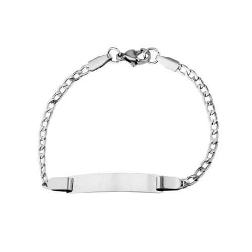 Pulseira de Aço Infantil com Placa 15cm