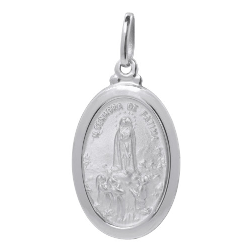 Pingente Aço Oval NSra. de Fátima 30x21mm
