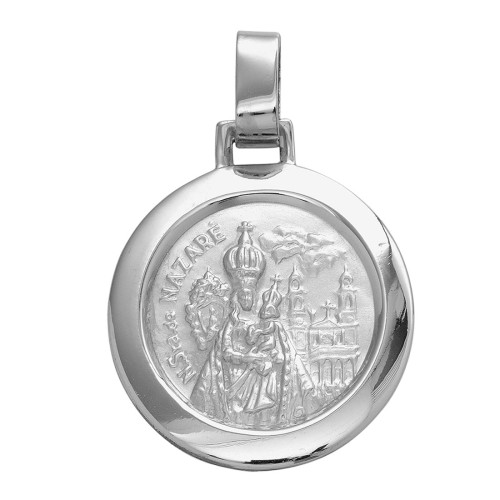 Pingente Aço NSra. de Nazaré Redondo 30mm