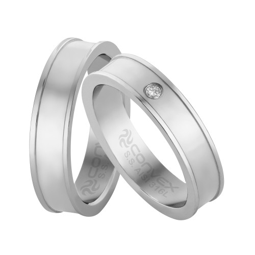 Par de Alianças de Aço Apolo S e Venus S