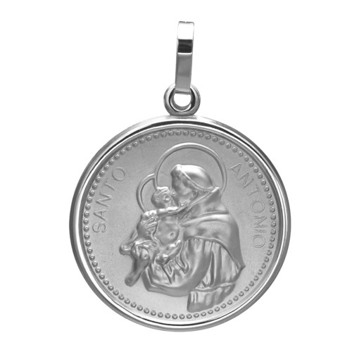 Pingente Aço Santo Antônio Redondo 50mm