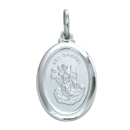 Pingente Aço São Gabriel Oval 23x16mm