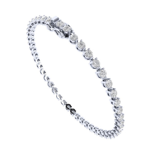 Pulseira de Prata Olho Grego 18cm