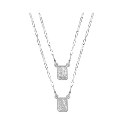 Escapulário Mini Prata Cartier SC de Jesus e NSra do Carmo