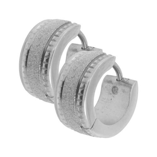 Brinco Aço Argola Recartilhada com GTR 14x8mm