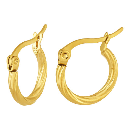 Brinco de Aço Argolinha Torcido IPG 15.0x2.3mm