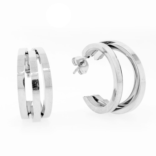 Brinco de Aço Argola Luxo 23x12