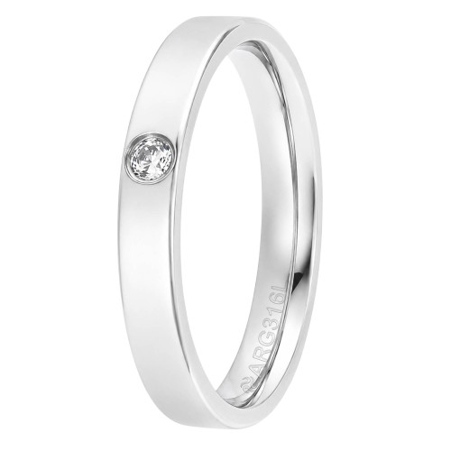Aliança de Prata Argentum Alysia com Zircônia 3mm