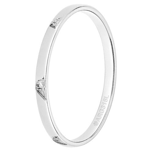Aliança de Prata Argentum Diamond Slim 1.90mm