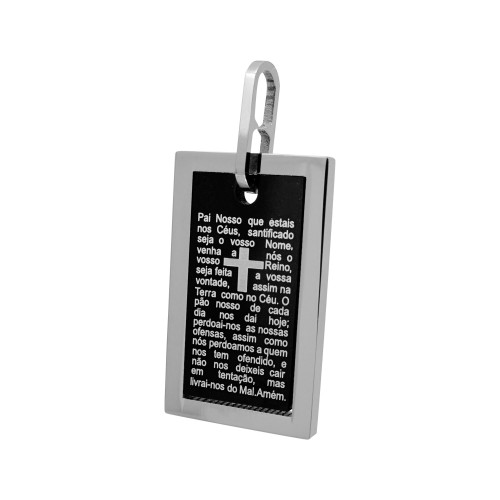 Pingente Aço Placa Pai Nosso Movel IPB 36x22mm