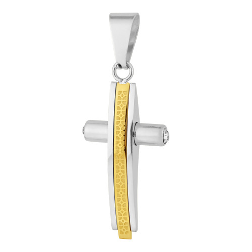 Pingente Aço Cruz Trabalhada IPG 30x15mm