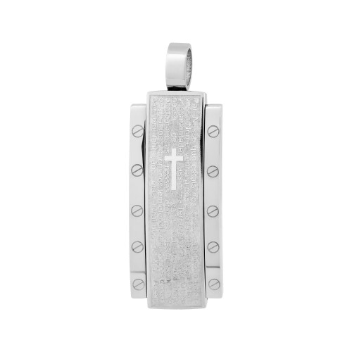 Pingente Aço Pai Nosso 45x15mm